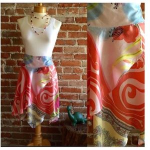 Alice & Trixie 100% silk handkerchief hem skirt 8